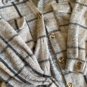 Plaid Button-Up Women Sweater